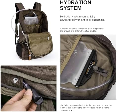 MOUNTAINTOP 40L Hiking Backpack | Water Resistant Trekking Rucksack