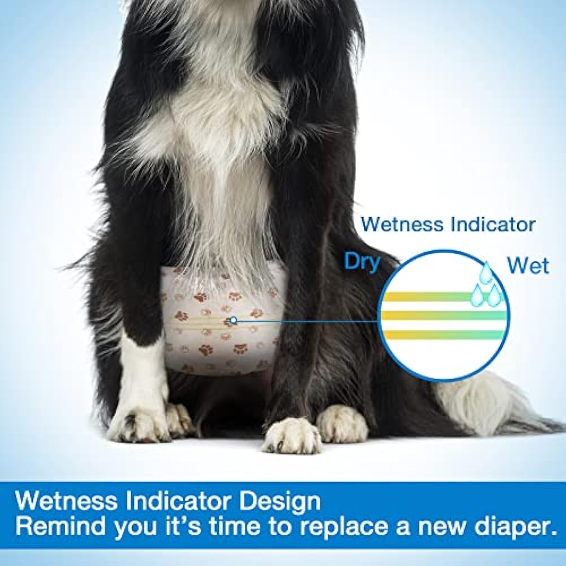 Pet Soft Male Dog Wraps – Disposable Absorbent Diapers for Large Dogs, 50ct