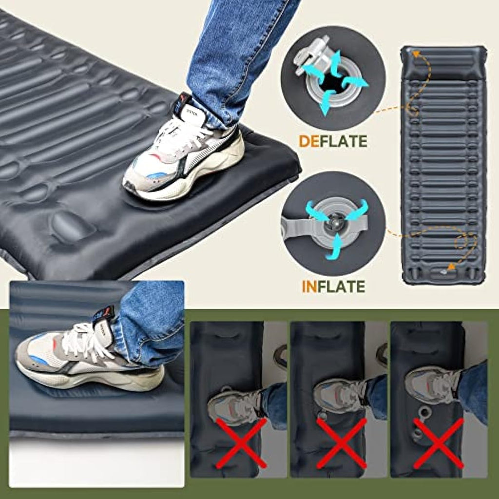BLUEVER 14cm Self-Inflating Camping Mattress | Waterproof Sleeping Pad