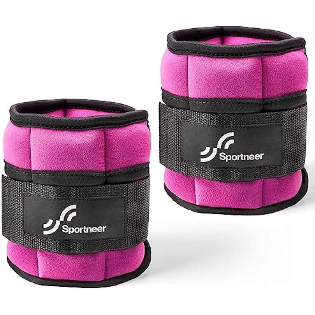 Sportneer Adjustable Ankle Weights Set | Neoprene Wrist Straps 0.9-4.5kg