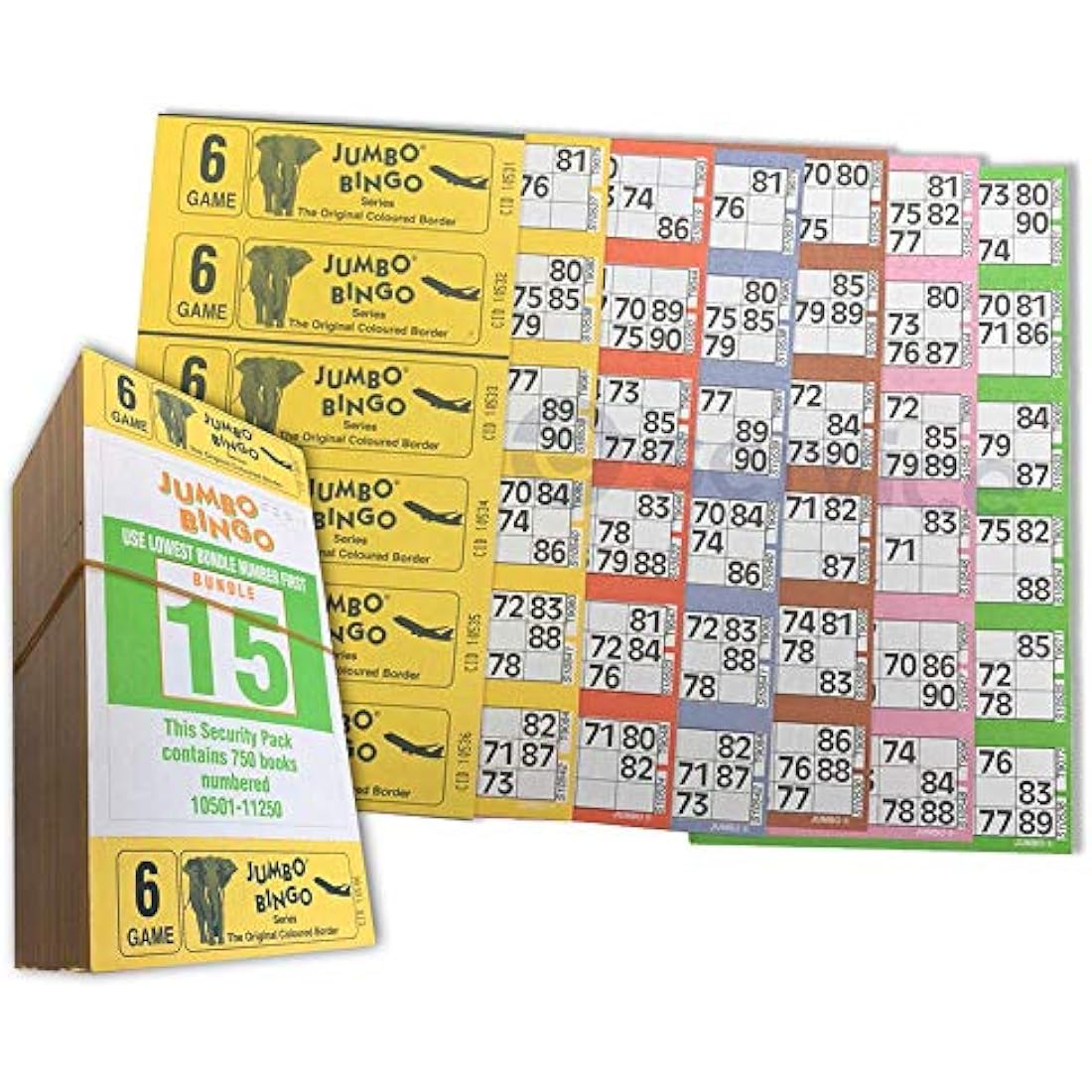 Jumbo Bingo Tickets – Jolof Store 750 Books 6-Page Game Strips