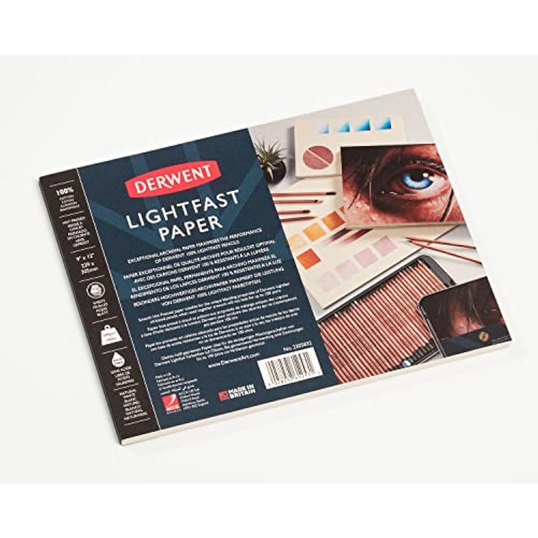 Derwent Lightfast Paper Pad | 9x12 Inch 300gsm Hot Press Cotton Paper