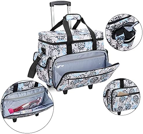 Jolof Store Sewing Machine Trolley Bag - Rolling Case with Wood Pad