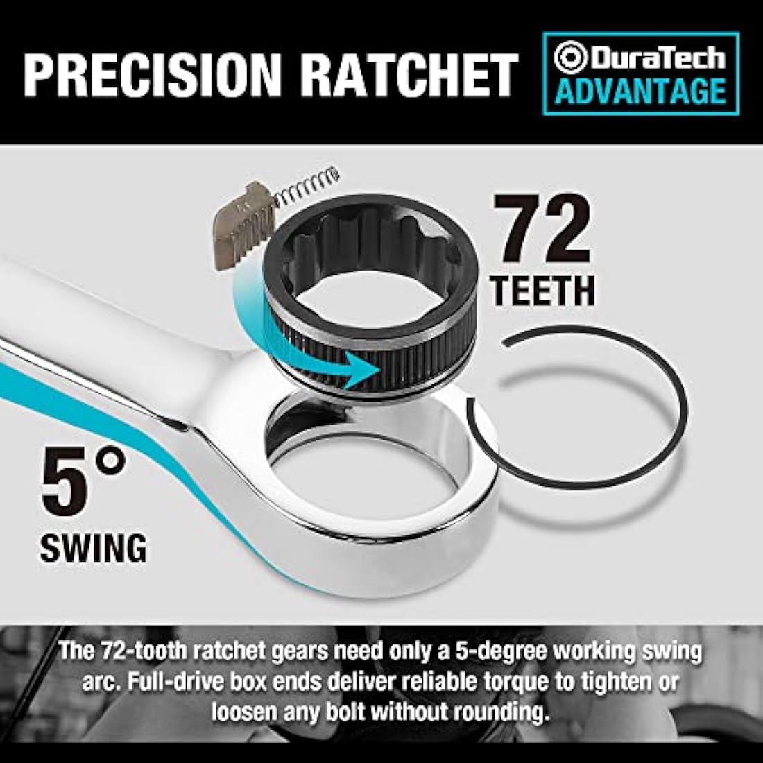 DURATECH 10-Piece Metric Ratcheting Wrench Set | 6-18mm Cr-V Steel