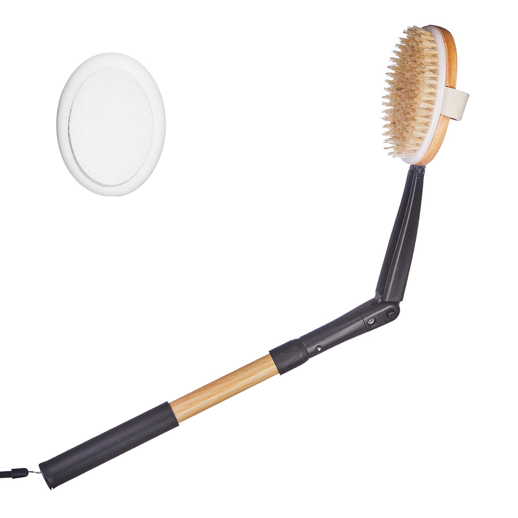 EASACE 2-in-1 Back Scrubber | Long Handle Body Brush & Lotion Applicator
