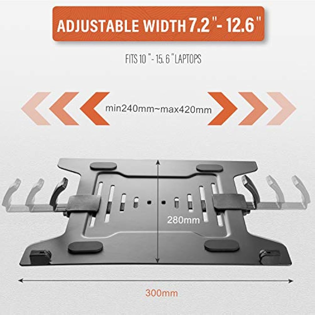 PUTORSEN Laptop Mount Tray for VESA Monitor Arms | 10-15.6 inch Notebook