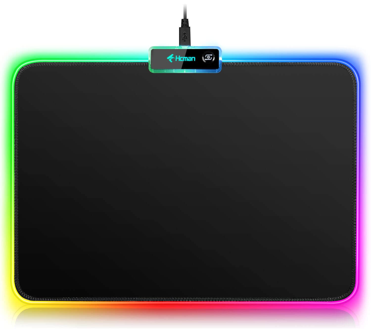 Hcman RGB Gaming Mouse Pad – Non-Slip LED Desk Mat for PC & Laptop