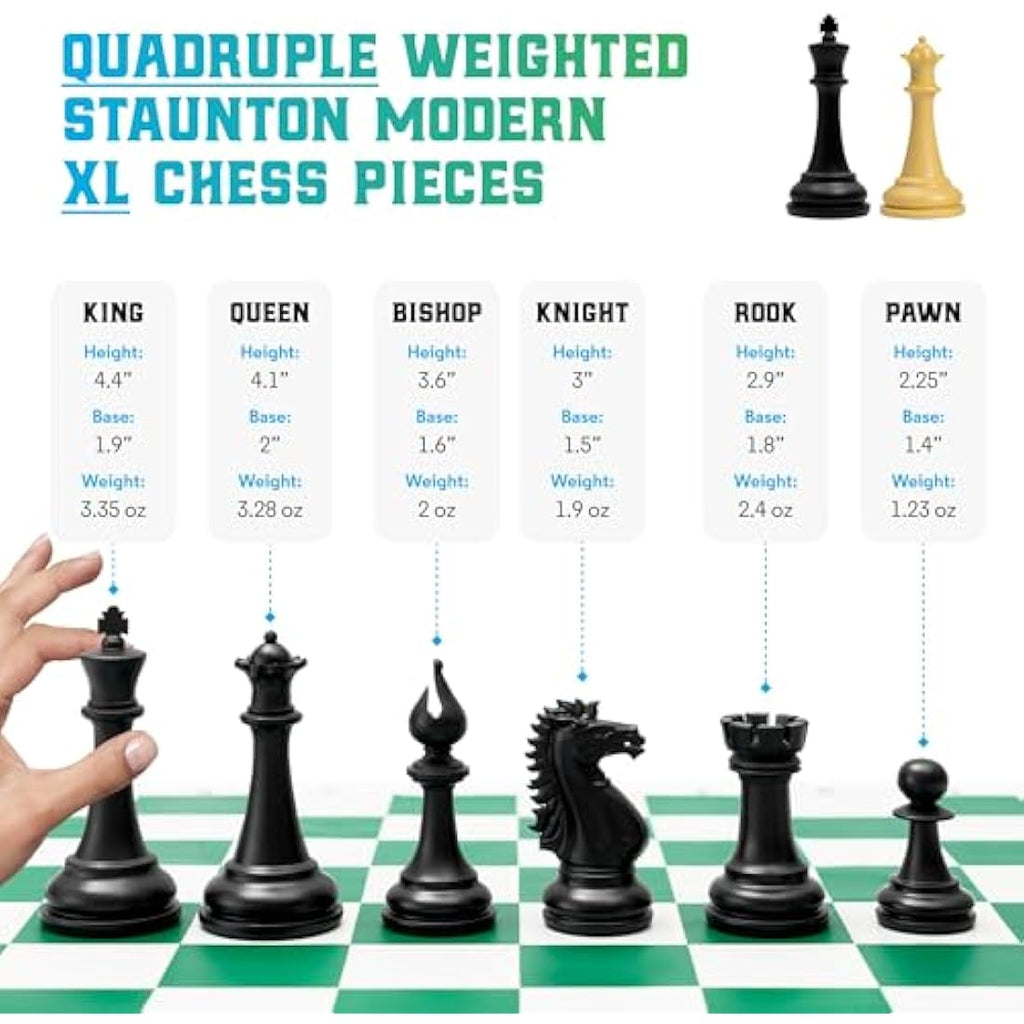 Tournament Chess Set – Quadruple Weighted Silicone Board