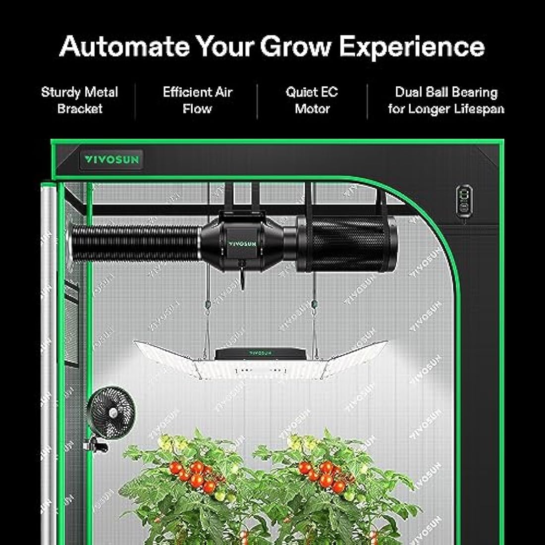 Vivosun PRO G4 Smart Grow Tent Ventilation Kit with 10cm Duct Fan