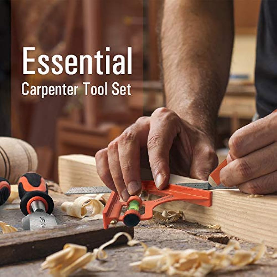 TICOFTECH 9-Piece Wood Chisel Set | Cr-V Steel Woodworking Tools