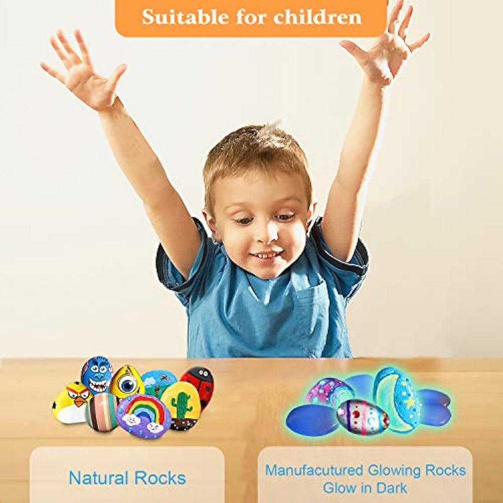 Lekebaby Rock Painting Kit – Glow in the Dark Arts and Crafts for Kids