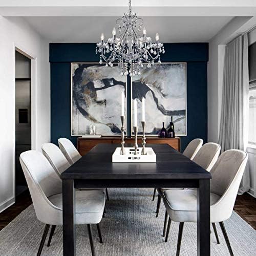 Bestier Modern Crystal Pendant Chandelier – Chrome 6-Light Fixture