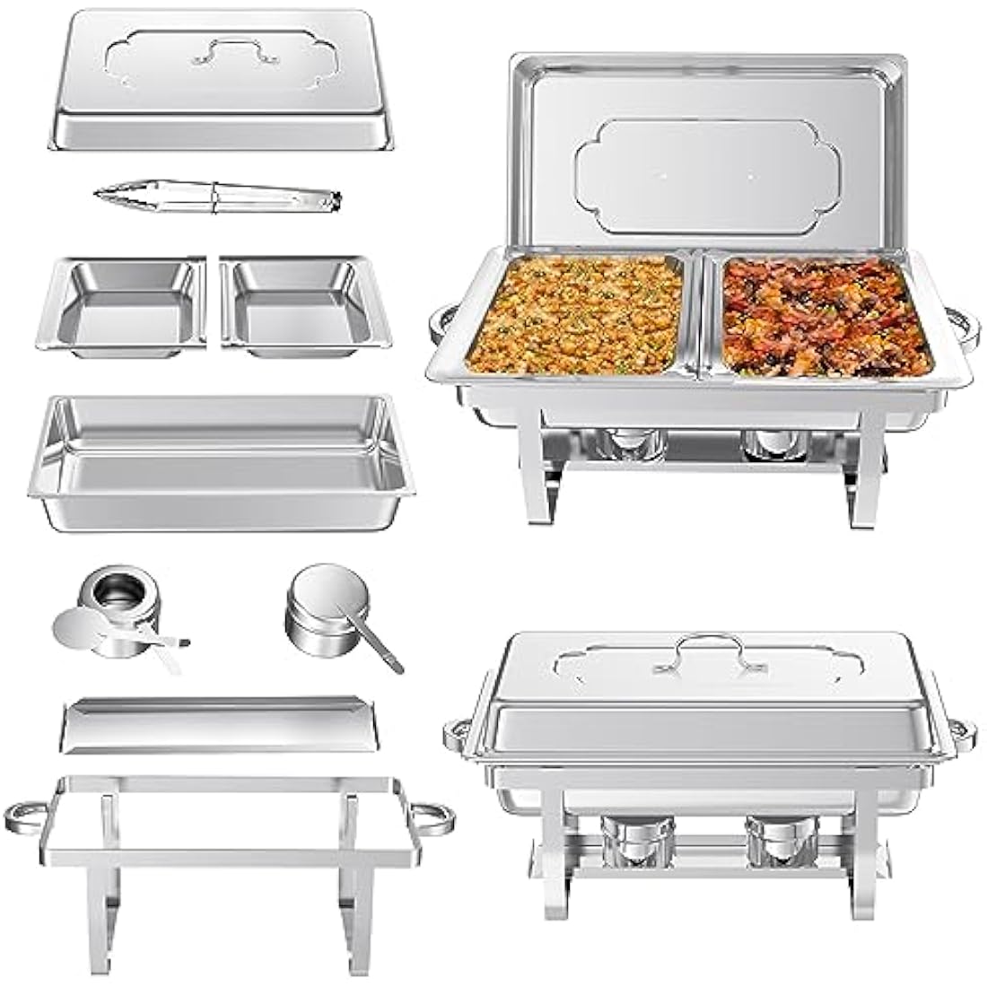 4-Pack Chafing Dish Buffet Set | 9L Stainless Steel Food Warmer