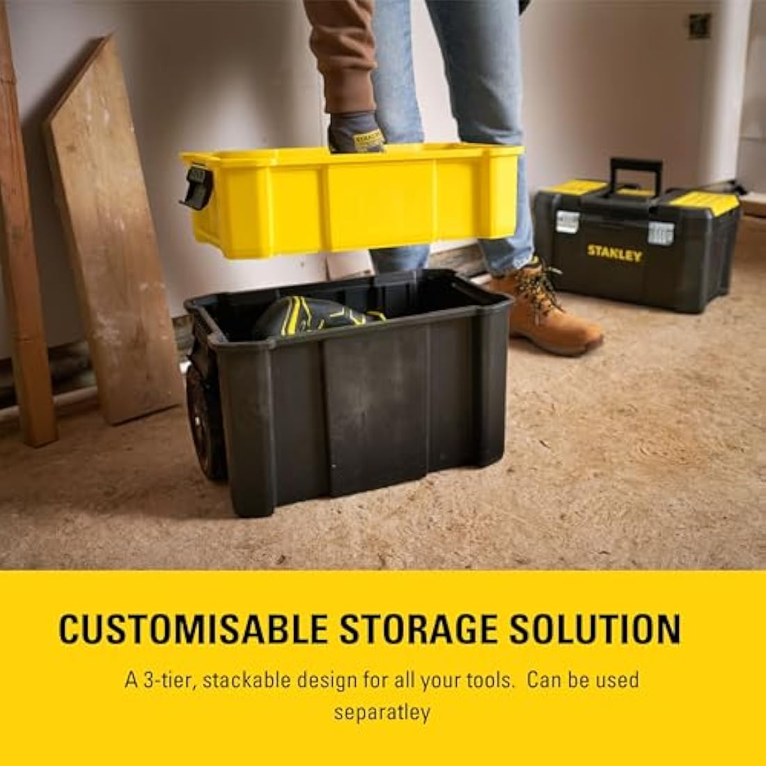 STANLEY 3-in-1 Rolling Workshop Toolbox | Stackable Portable Storage