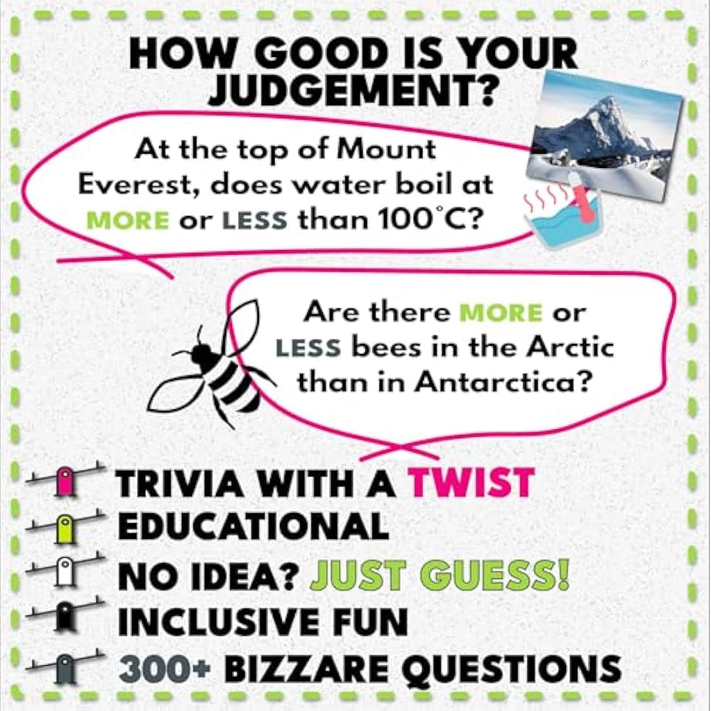 More or Less Science & Nature Trivia Card Game – Educational Travel Game