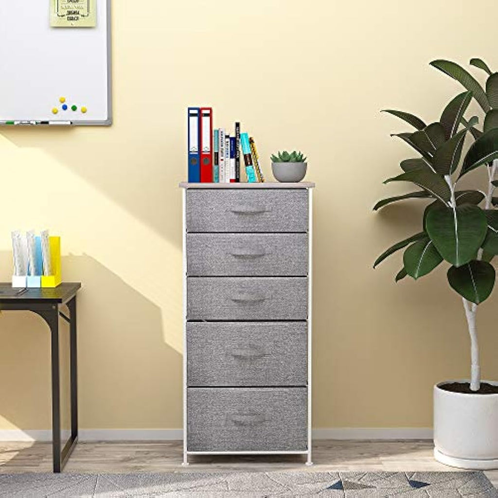 YITAHOME 5-Drawer Fabric Dresser – Modern Storage Chest with Steel Frame