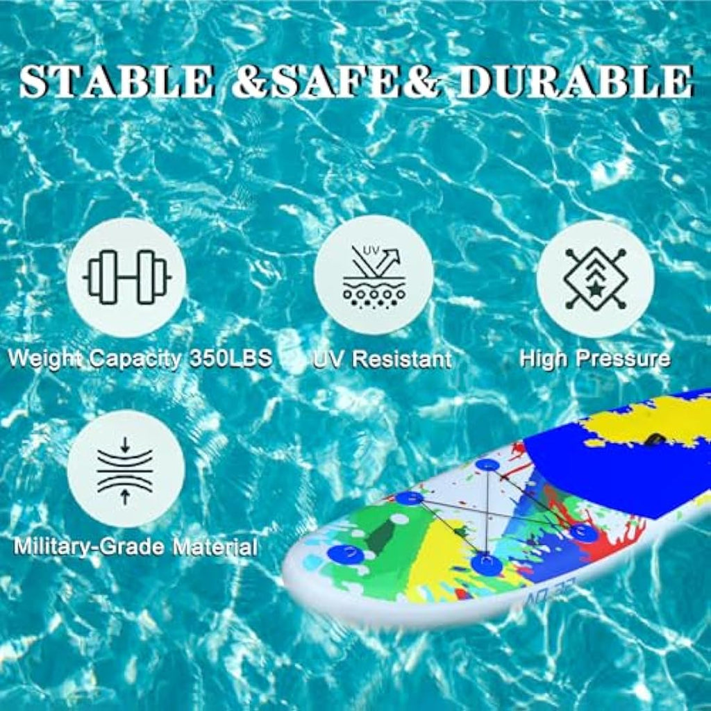NO. 32 Inflatable Stand Up Paddle Board – 10'6" Beginner SUP Kit