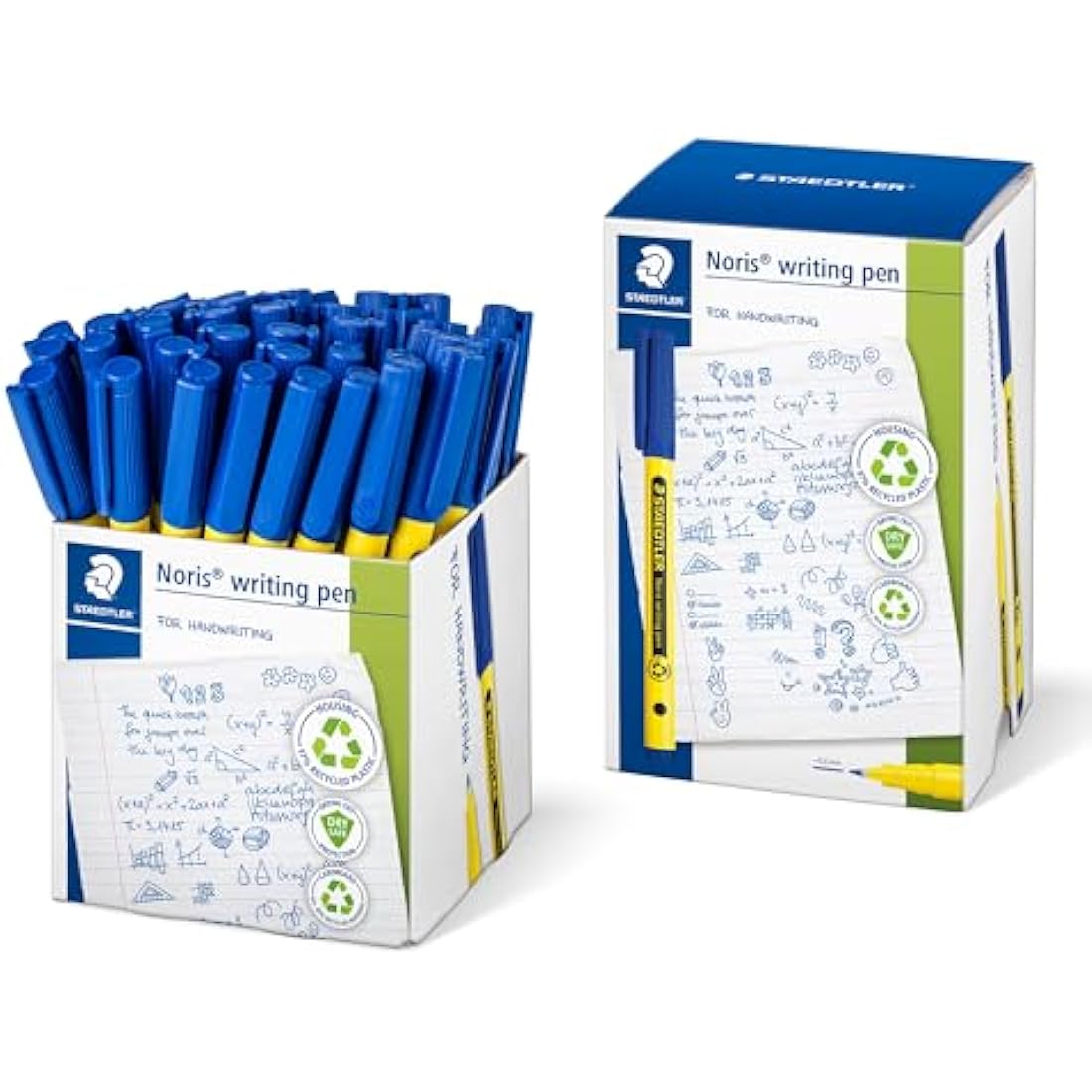Staedtler Noris Handwriting Pens - Blue Ink Bulk Tub of 50 Pens