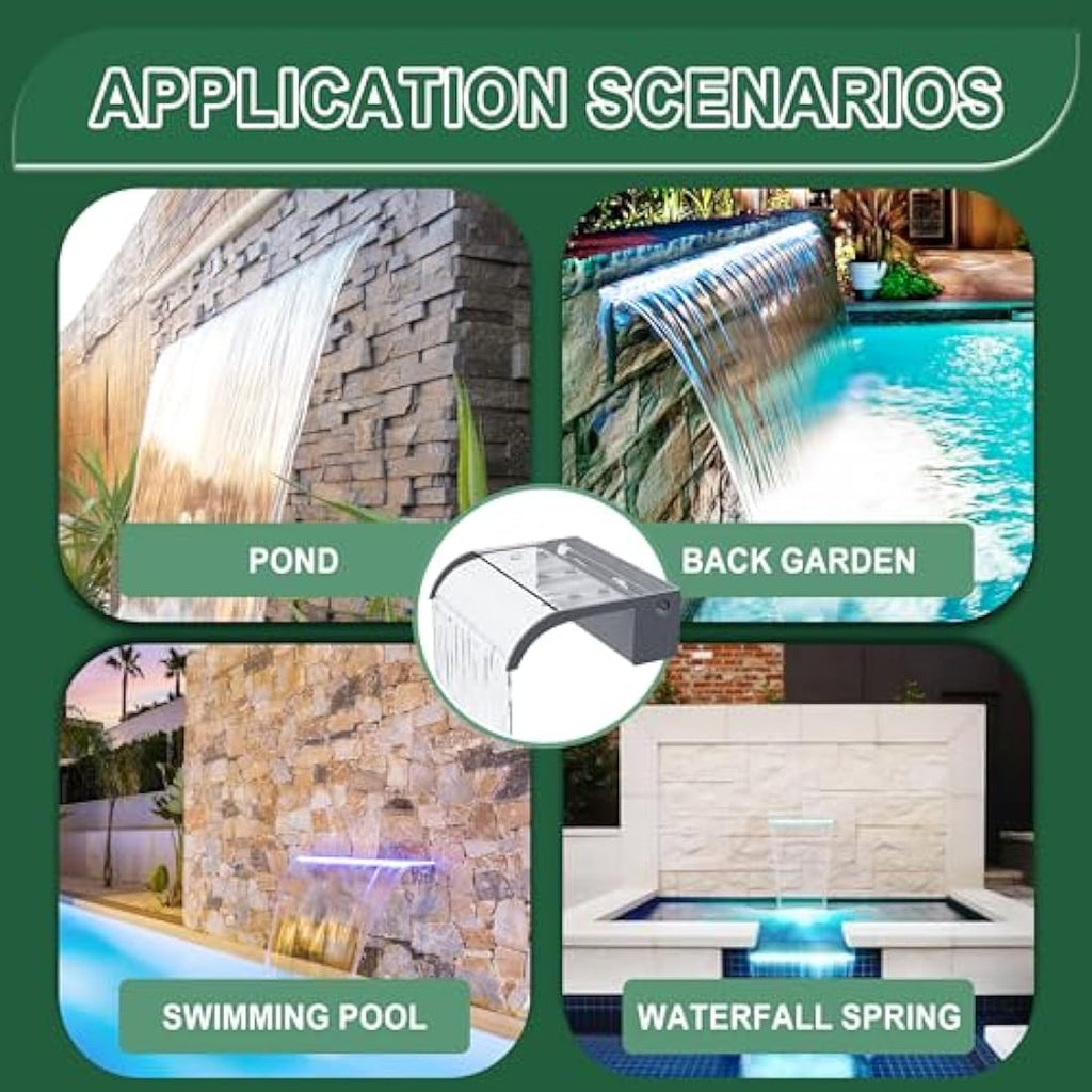 Jolof Store 90cm Acrylic Pond Waterfall Blade – Curved Pool Spillway