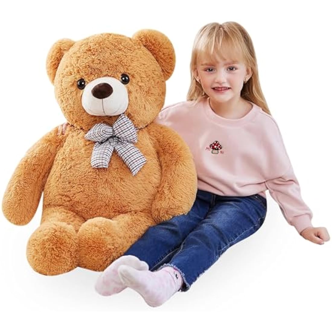 IKASA Giant Teddy Bear Stuffed Animal - 78cm Brown Soft Plush Toy