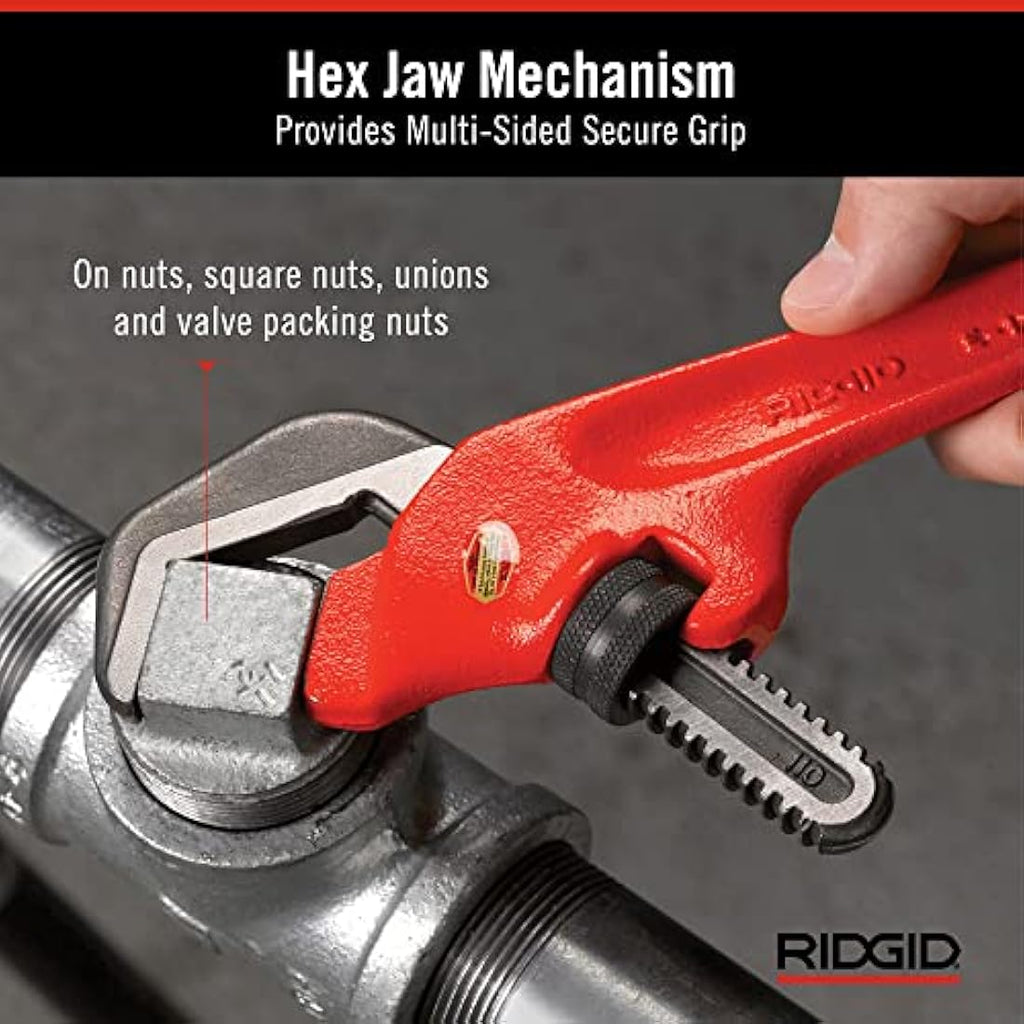 RIDGID E-110 Offset Hex Wrench – 9.5-Inch Plumbing Wrench for Nuts