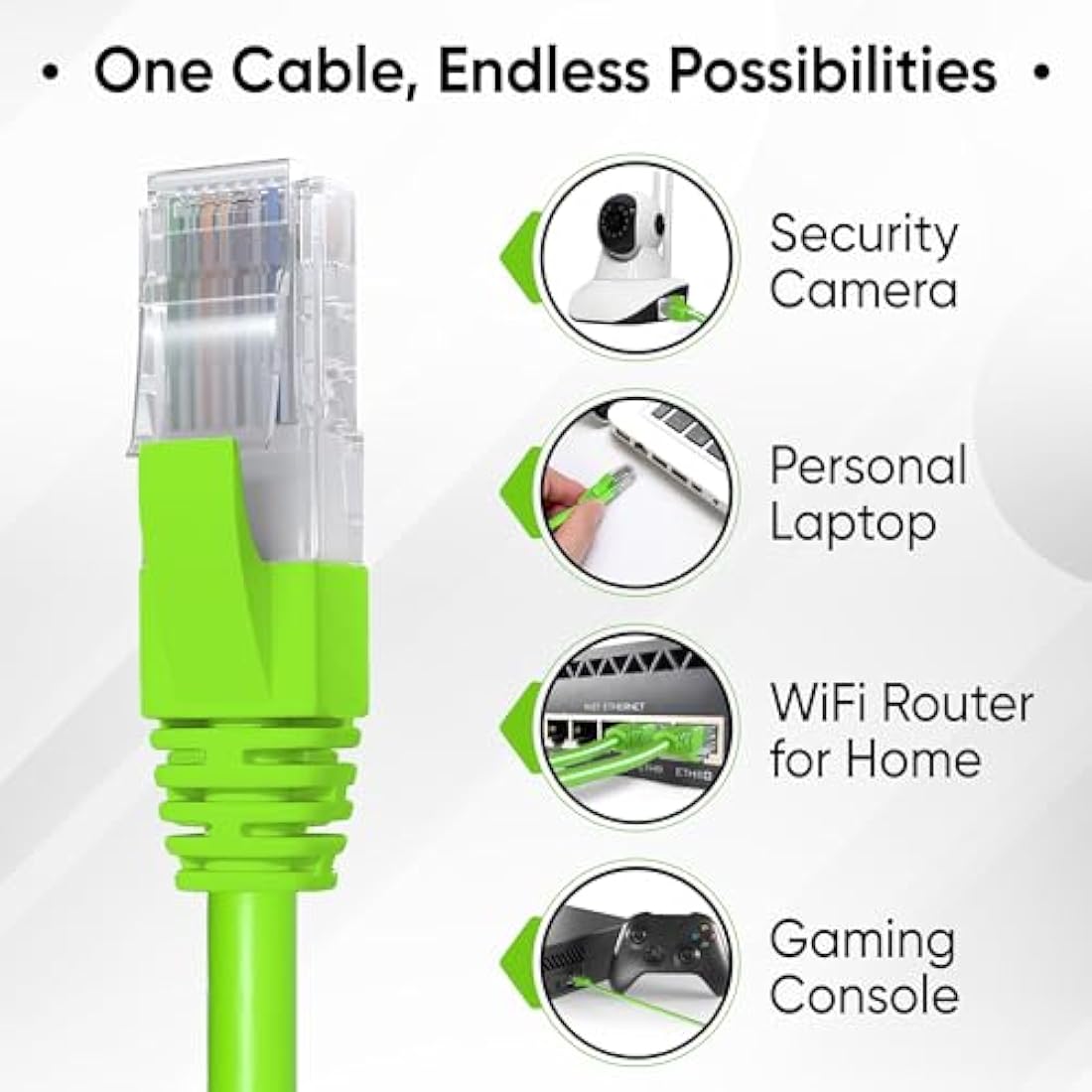 Mr. Tronic Cat 6 Ethernet Cable 100m – High Speed UTP Bulk LAN Cable, Green