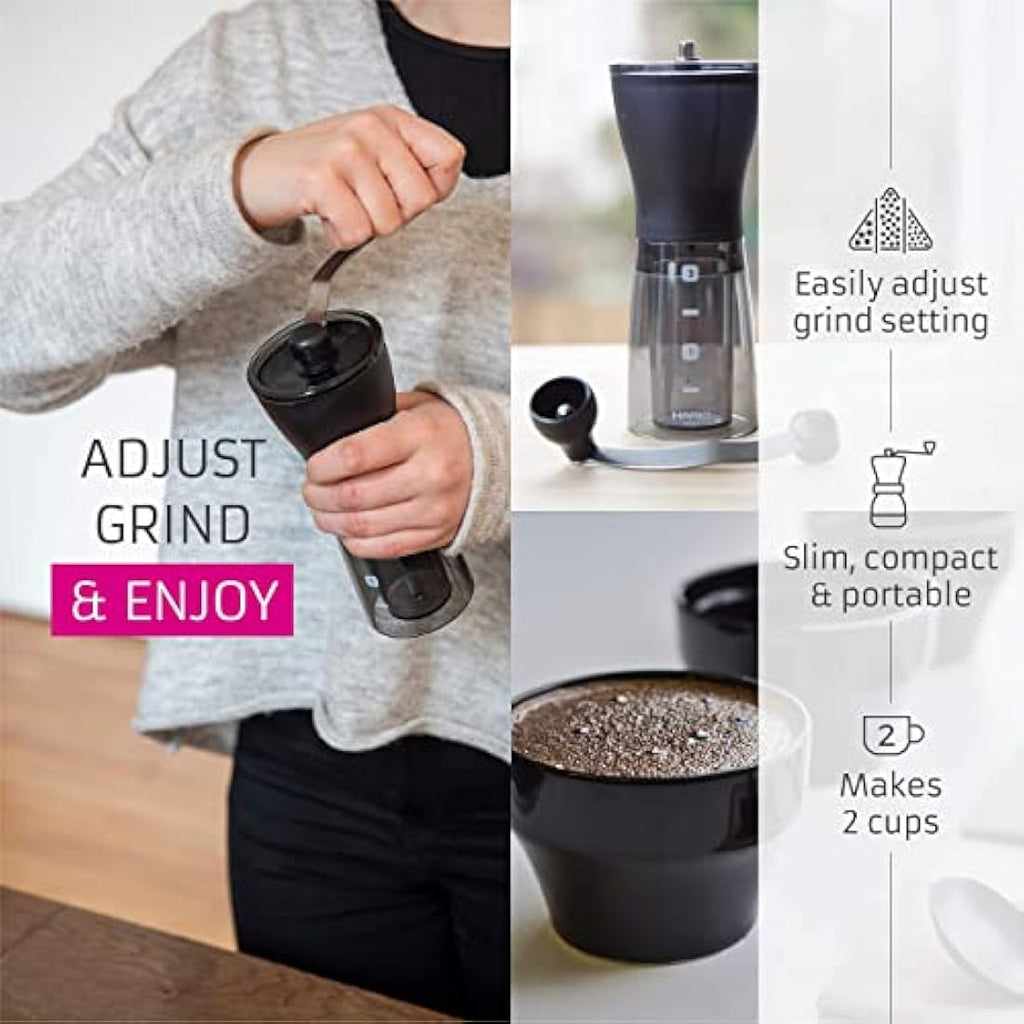 Hario Mini Mill Plus Hand Coffee Grinder | Ceramic Burrs & Portable