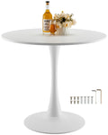 VEVOR Round Dining Table – 31.5" White Tulip Pedestal Table for 2-4