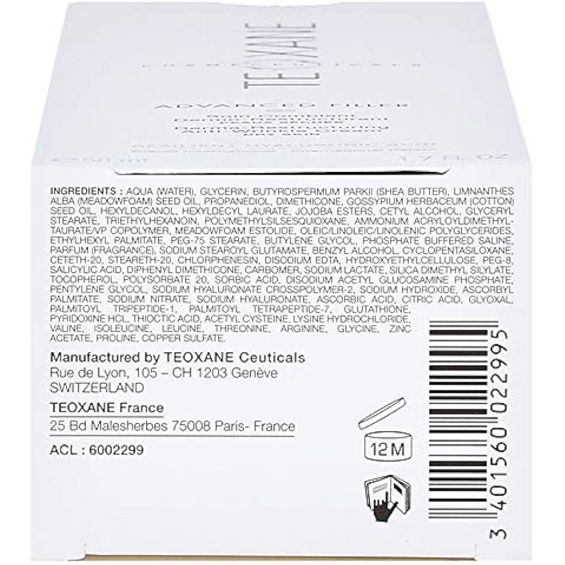 Teoxane Advanced Filler – Anti-Aging Hydrating Cream for Dry Skin, 50ml