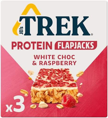 JB's Trek White Chocolate Raspberry Protein Flapjacks - 36 x 50g