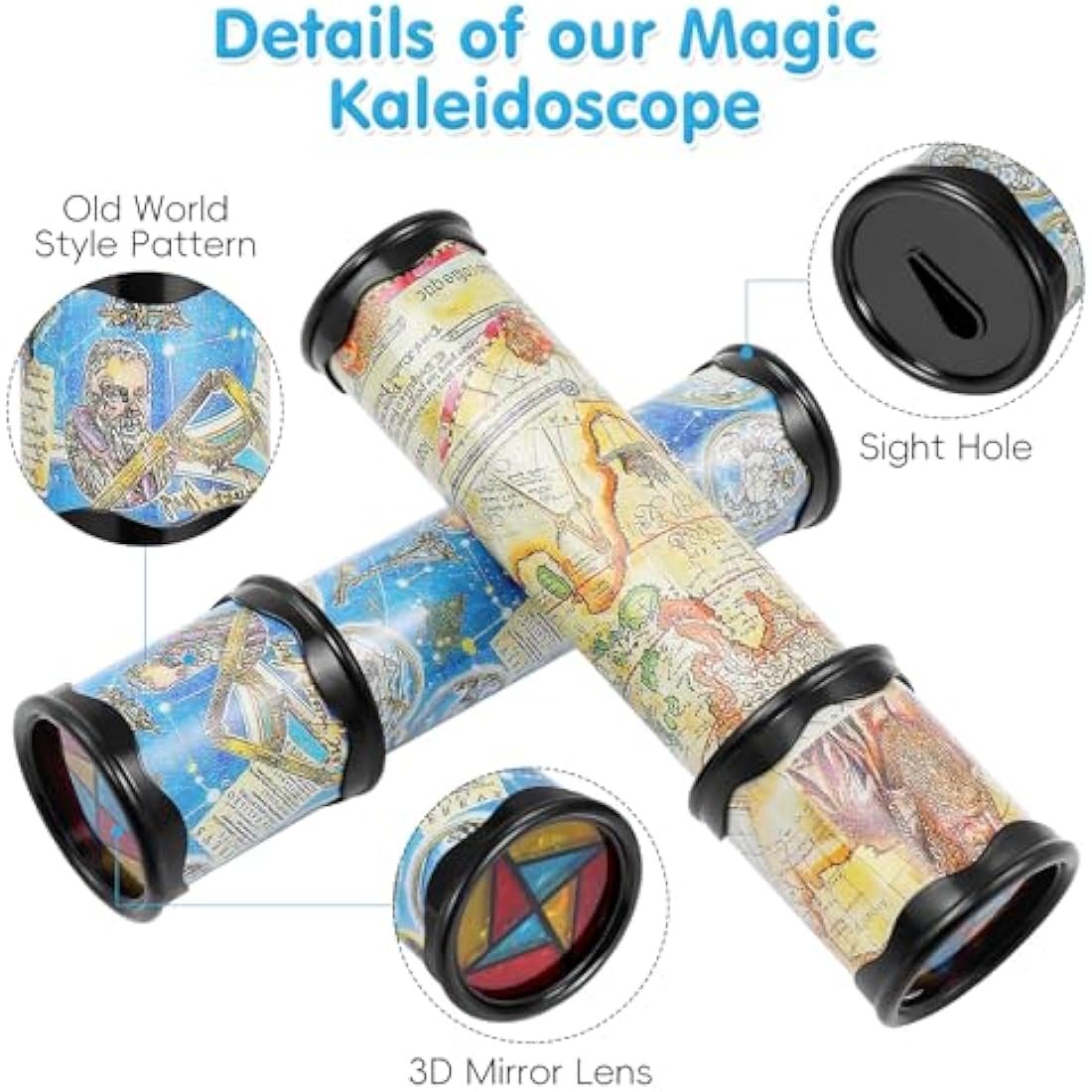 Jolof Store 20cm Kaleidoscope Toy 2-Pack – Retro STEM Optical Toy