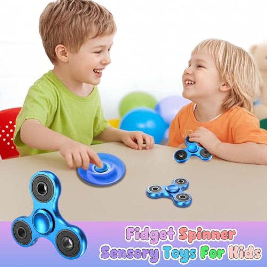 Aolcev Metal Fidget Spinner – Stainless Steel EDC Toy for ADHD, Blue