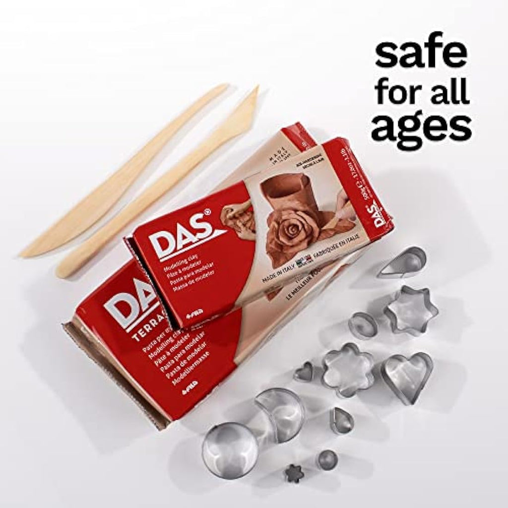 DAS Terracotta Air-Hardening Modelling Clay - 500g Professional Grade