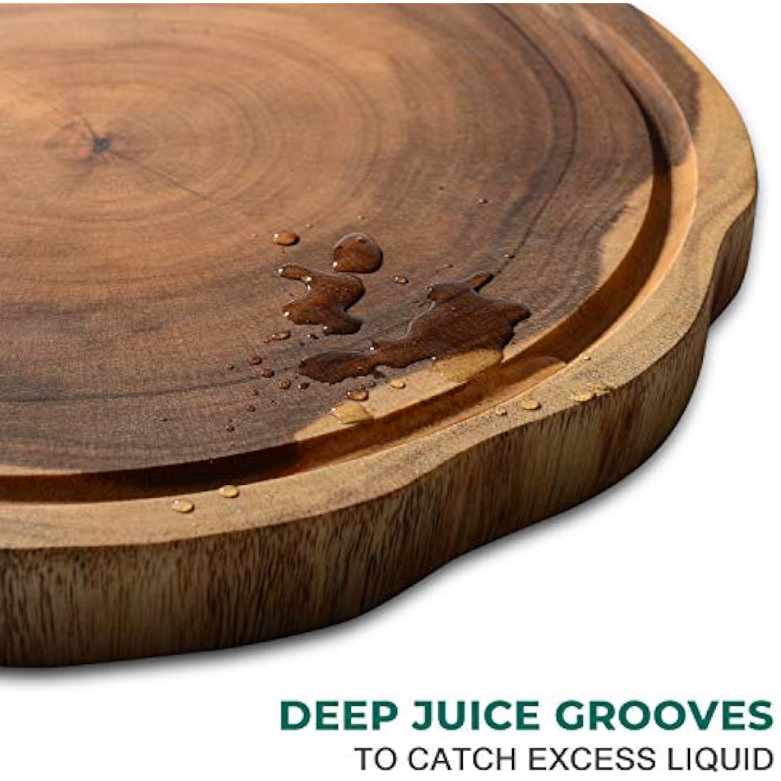 Linoroso Round Acacia Wood Cutting Board - 30cm Non-Spliced Chopping Board