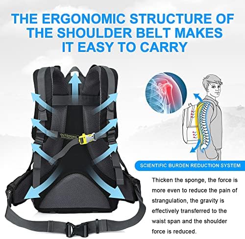 INOXTO Lightweight Hiking Backpack | 40L Waterproof Daypack for Travel