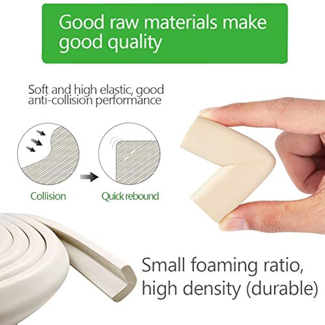 Baby Edge and Corner Guards – Non-Toxic Childproofing (Cream)