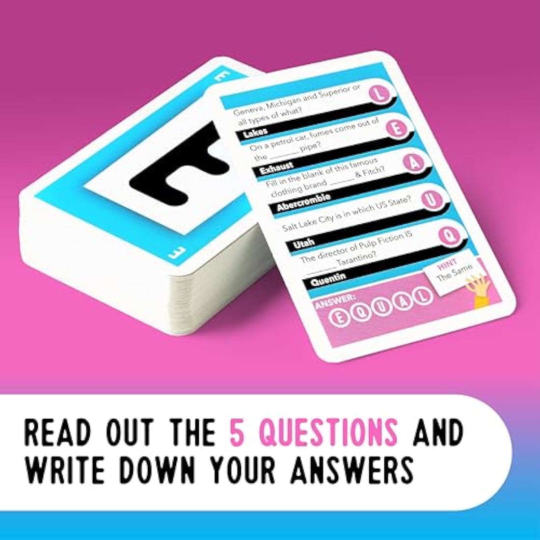 Ansagrams Trivia Card Game by Matt Edmondson – 500 Question Word Quiz