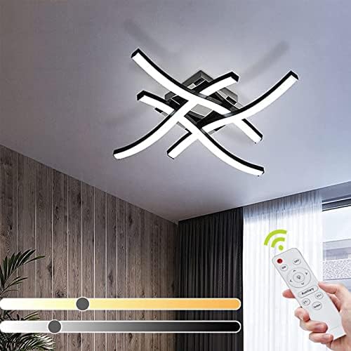 Beleben Dimmable LED Ceiling Light | 24W Modern Curved Design - Black