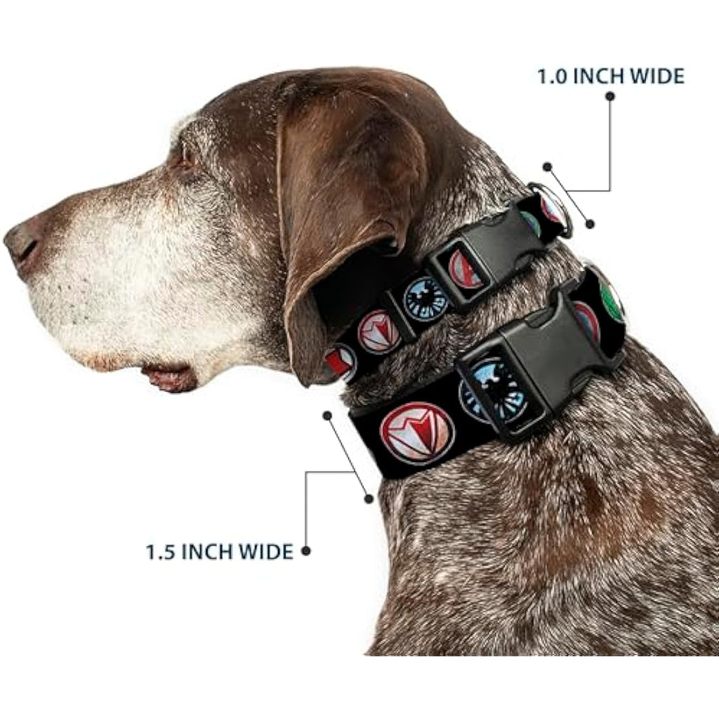 Buckle-Down Marvel Avengers Dog Collar – Large 1.5" Wide Plastic Clip