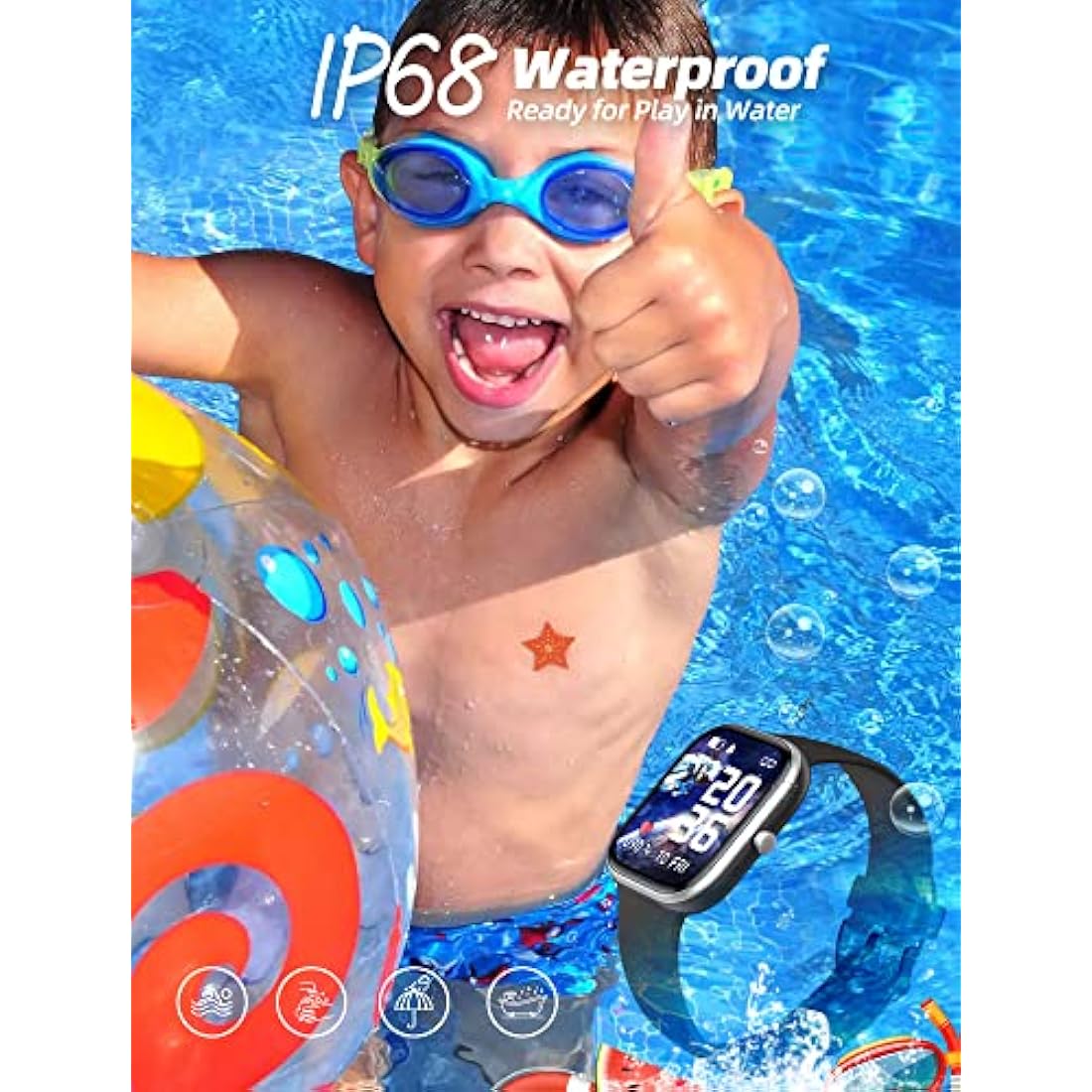 Slothcloud Kids Smart Watch – IP68 Waterproof Fitness Tracker for Boys Girls