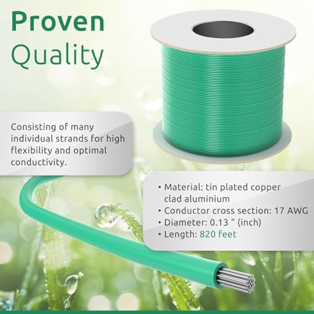 ECENCE 820ft Boundary Wire for Robotic Lawnmowers – 17AWG Universal Cable