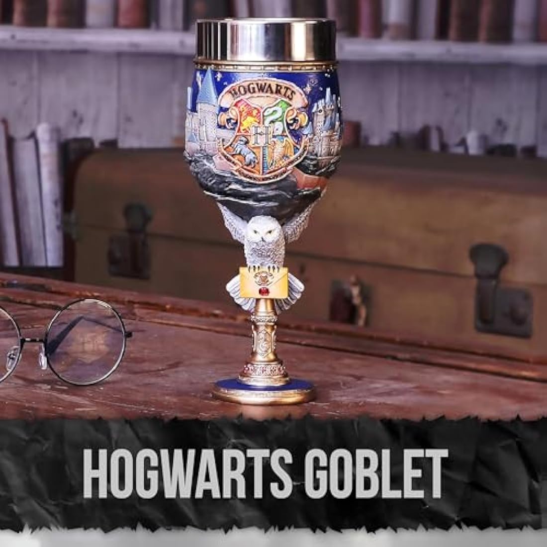 Nemesis Now Harry Potter Hogwarts Collectible Goblet - Blue Resin 19.5cm