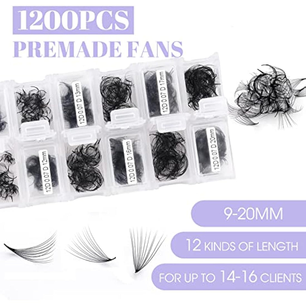 Wendylashes 12D Premade Fans Eyelash Extensions | 0.07mm C Curl 9-20mm