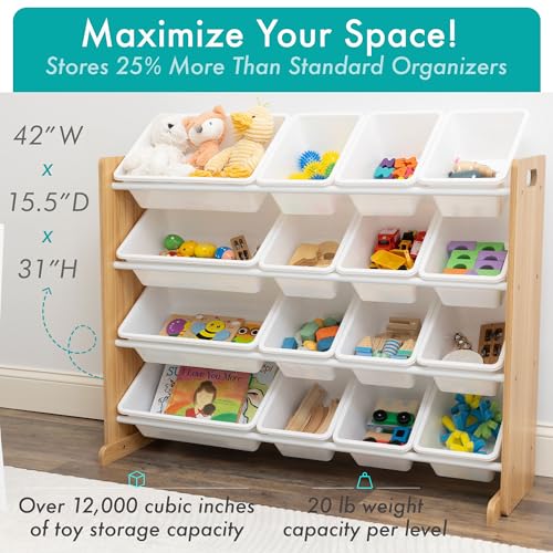 Humble Crew Journey Extra-Large Wooden Toy Organiser | 16 Bins | Natural