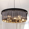 Wellmet 6-Light Black Crystal Chandelier – Modern 21.65" Pendant Light