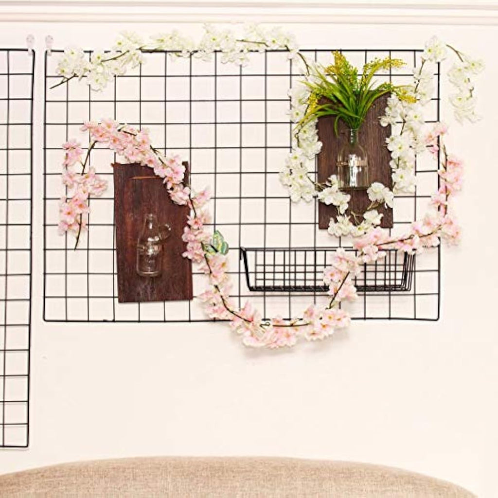 Honfitat White Silk Cherry Blossom Hanging Vine Garland - 1 Pack