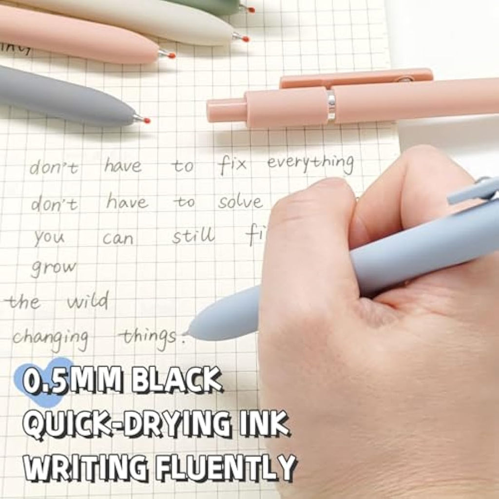 Jolof Store Gel Pens | 10 Pcs 0.5mm Fine Point Black Ink with Soft Grip