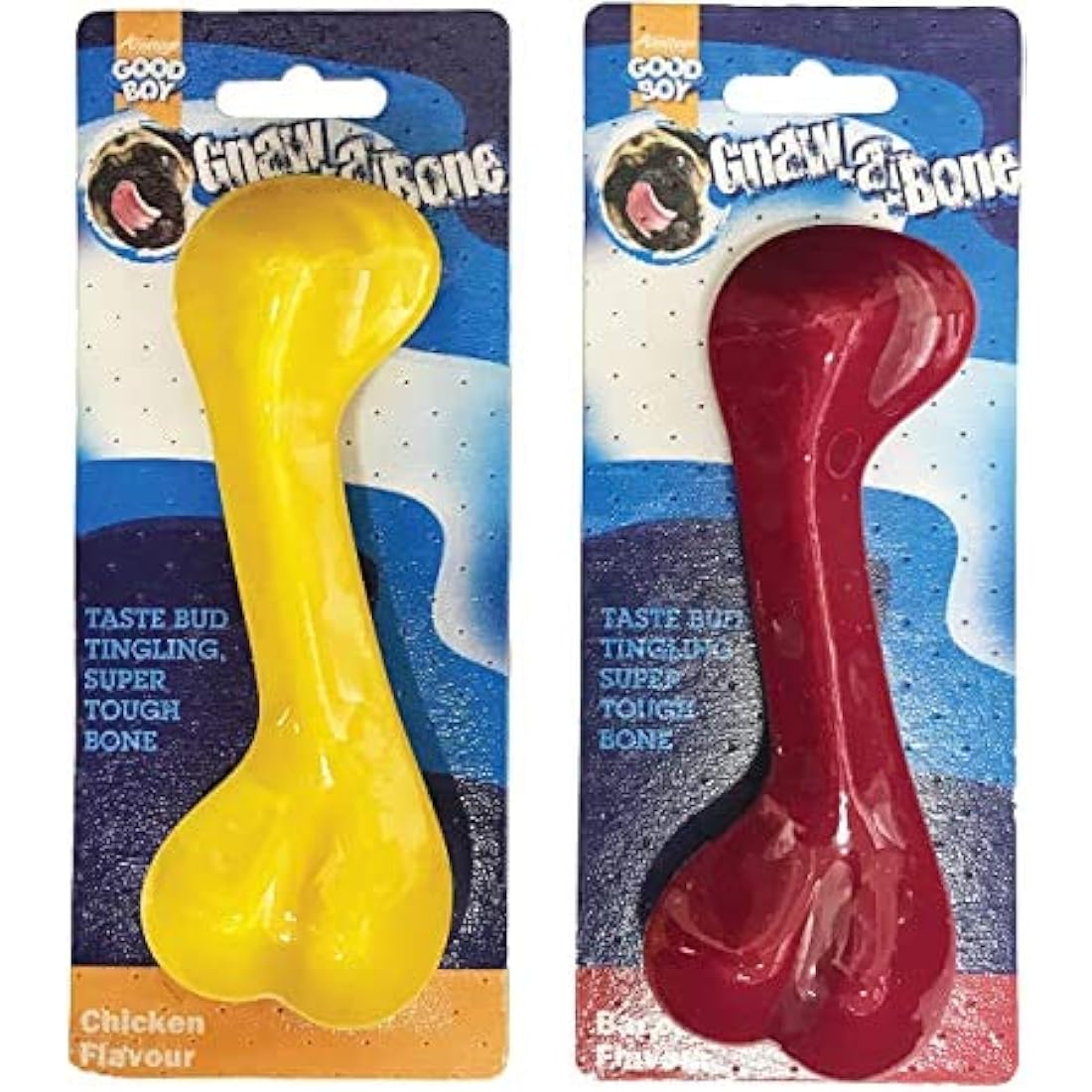 Good Boy Nylon Dental Dog Chew Bone 2-Pack | Bacon & Chicken Flavors