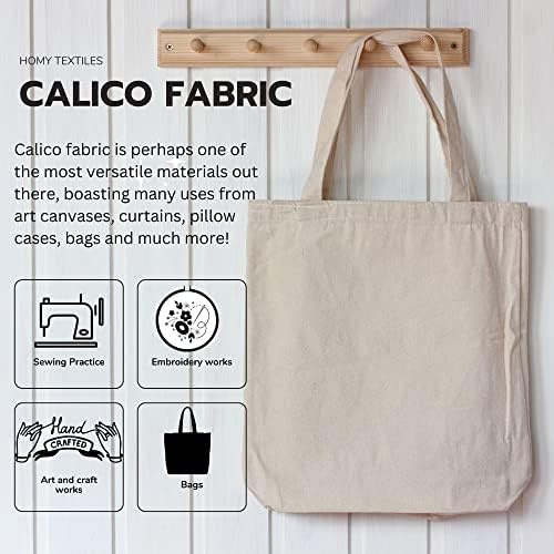 Calico Fabric – 100% Unbleached Cotton, 160cm Extra Wide