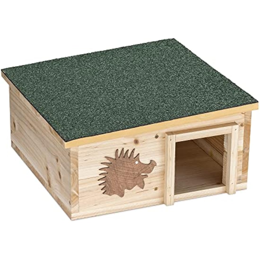 Navaris Wooden Hedgehog House – Outdoor Garden Hibernation Shelter